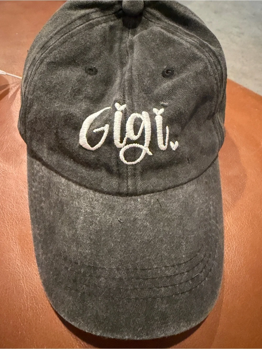 New! Gigi Embroidered Cap - Charcoal